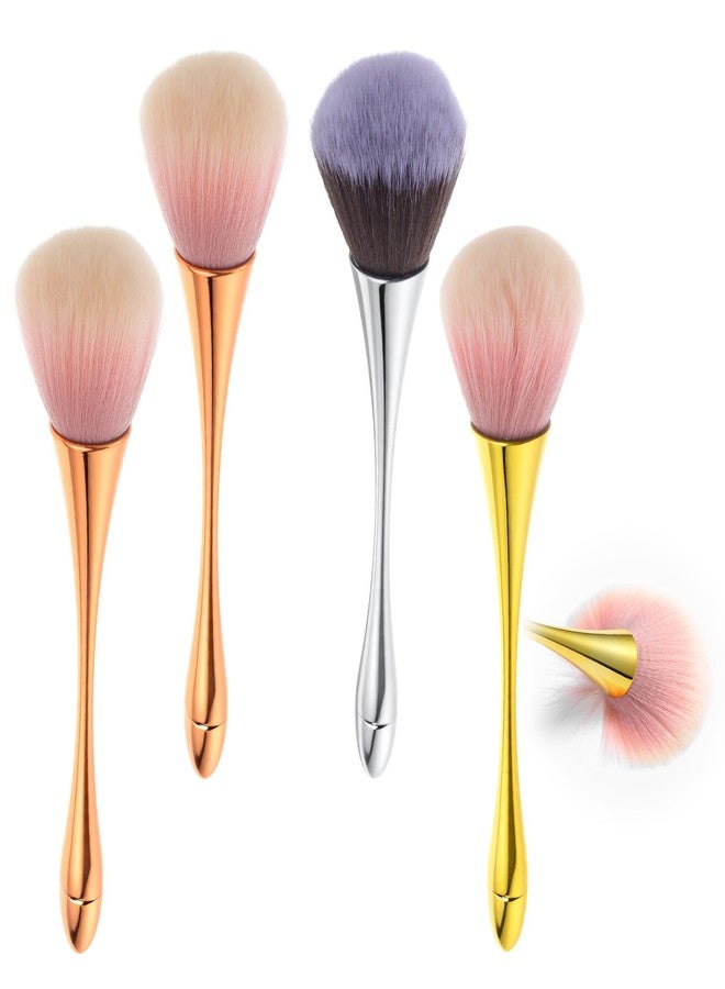 Hpmjz 4 Pcs Super Large Mineral Powder Brush Soft Bronzer Makeup Brushes Large Fluffy Powder Brush Professional Foundation Brushes for Daily Coverage Loose Blending Buffing Clean Up Nail - Image 1